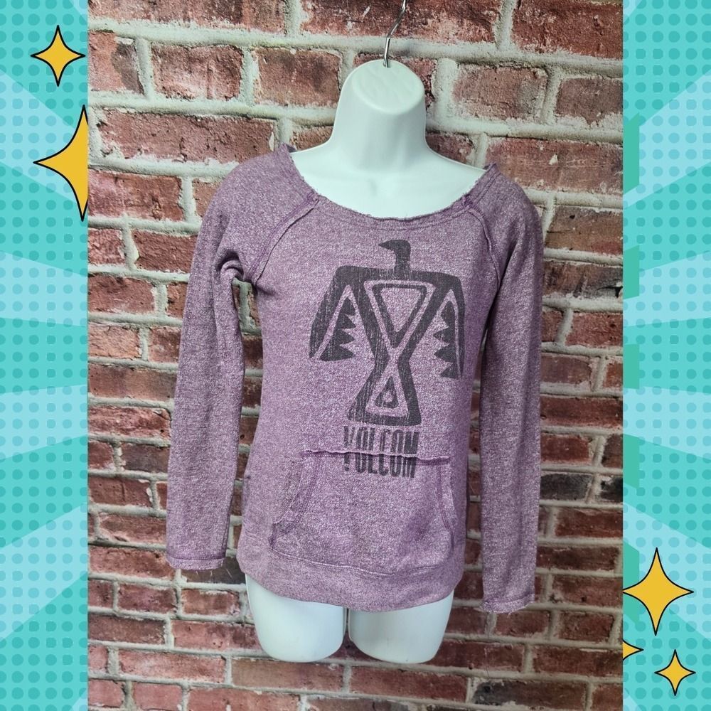 Women's VOLCOM Off Shoulders Lightweight Sweatshirt‎ XS